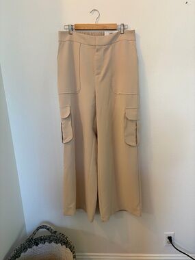 INC International Concepts Beige Wide-Leg Cargo Pants